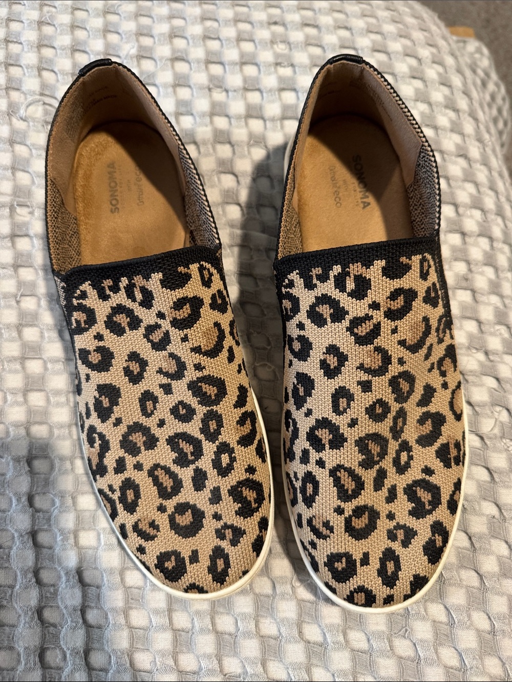 Sonoma Leopard-Print Knit Slip-On Sneakers